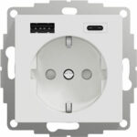 1-vägsuttag 2x USB 3A A+C Vit