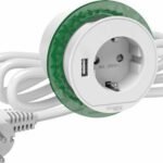 Bordsenhet mini 60mm USB-A vit