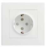 Elko Plus 1-vägsuttag jordat utan klor snabb Vit