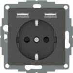 Vägguttag 1-vägs 2 x USB 2,4A ant